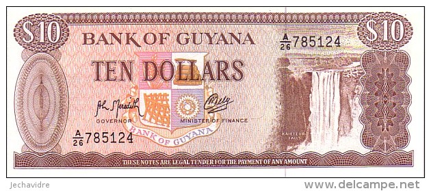 GUYANA   10 Dollars  Non Daté   Pick 23 F  Signature 9        ***** BILLET  NEUF ***** - Guyana