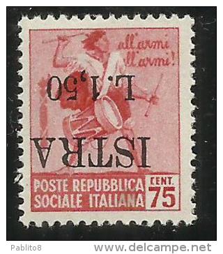 OCCUPAZIONE JUGOSLAVIA YUGOSLAVIA  ISTRIA ISTRA 1945 L. 1,50 SU 0,75 VARIETY VARIETA' MLH - Occup. Iugoslava: Fiume