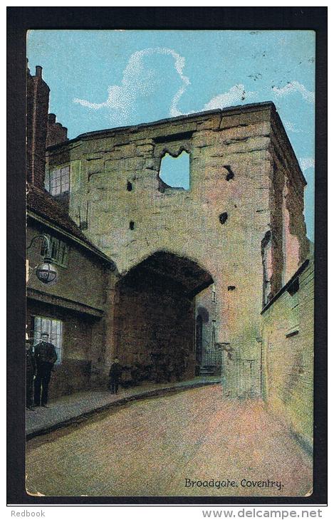 RB 981 - 1908 Postcard - Broadgate - Coventry Warwickshire - Coventry