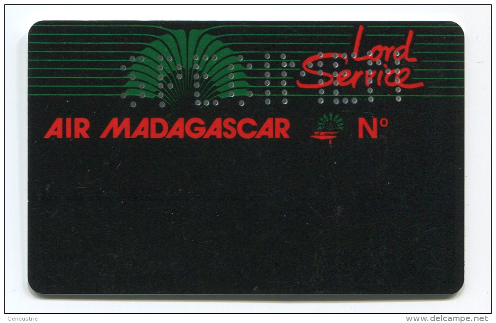 Spécimen Carte D´abonnement Air Madagascar "Lord Service" (annulée Perforée) - Aviation - Avion - Compagnie Aérienne - Tickets