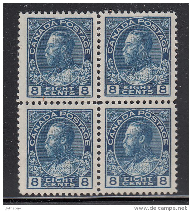 Canada MNH Scott #115 8c George V ´Admiral´, Blue Block Of Four - Neufs