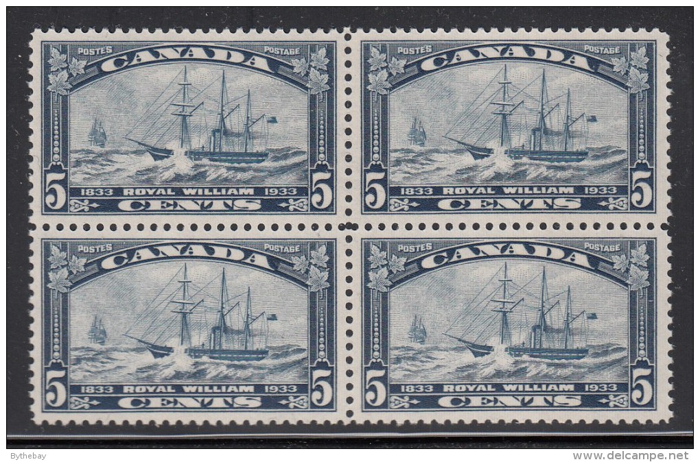 Canada MNH Scott #204 5c ´Royal William´ Yacht Block Of Four - Ungebraucht