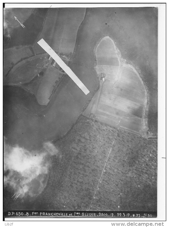 Ferme Francheville Ferme Séjour Charey Meurthe Et Moselle 22/3/17 1 Vue Aérienne Française 1914-1918 14-18 Ww1 WWI 1.wk - War, Military