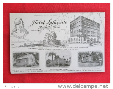Marietta   Ohio  Hotel Lafayette  Not Mailed Has Stamp & Message On Back     Ref 1213 - Autres & Non Classés