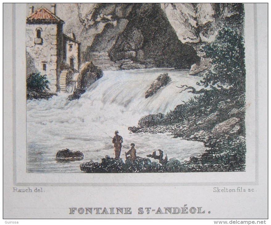 Gravure En Couleur : Fontaine Saint-Andéol (Ardèche) – RAUCH / SKELTON - Estampes & Gravures