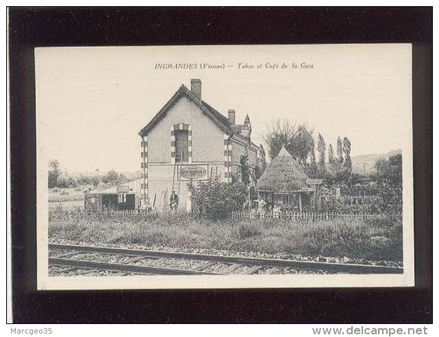 86 Ingrandes Tabac &amp; Café De La Gare édit. Combier Chemin De Fer , Menuisier Ebeniste Recette Buraliste - Ingrandes