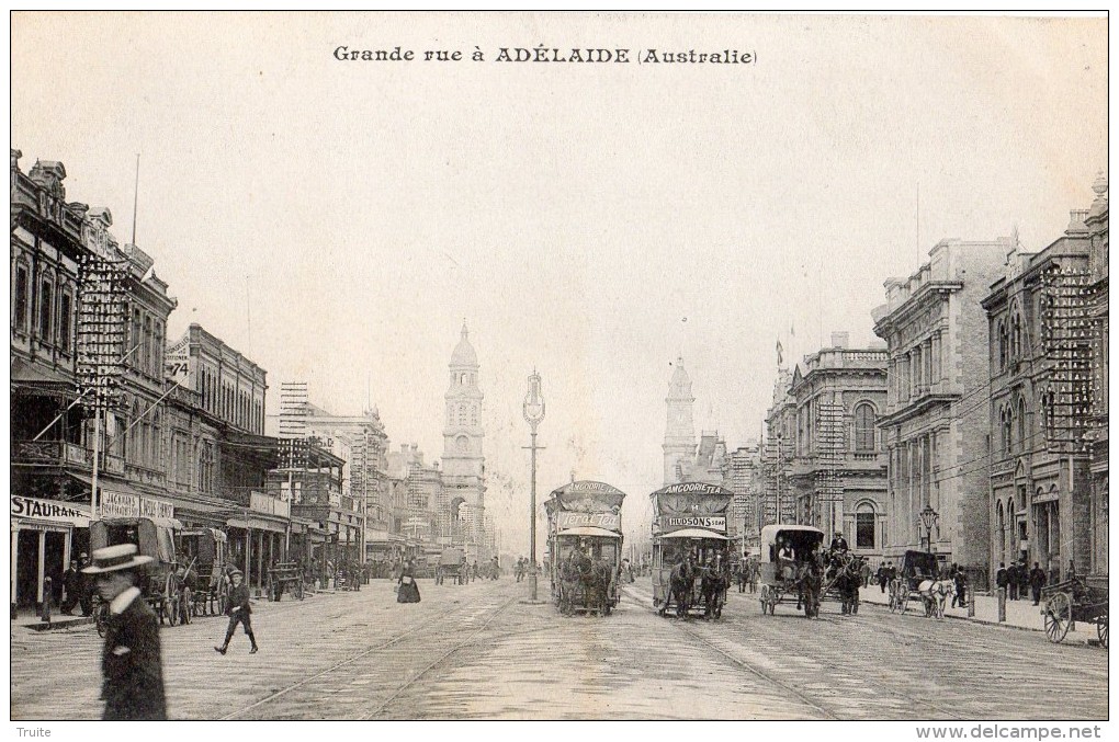 GRANDE RUE A ADELAIDE TRAMWAY ATTELES PAR DES CHEVAUX  CARTE PRECURSEUR - Adelaide