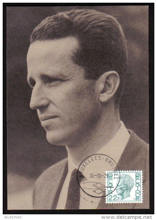 Carte-Maximum - Timbre COB N° 1945 - Roi Baudouin 1er - 1971-1980