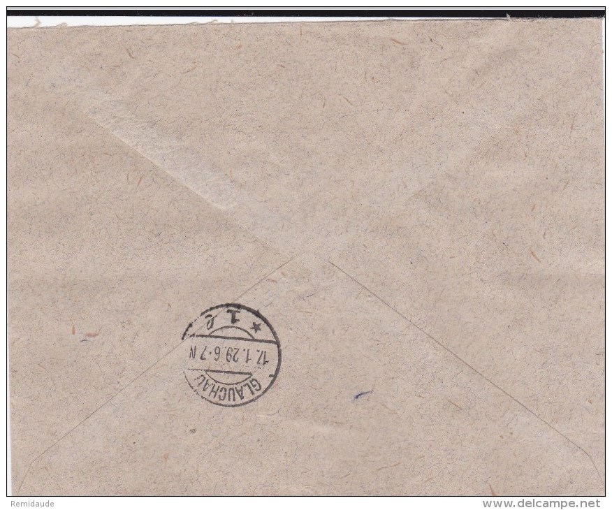 NEDERLAND - 1929 - ENVELOPPE RECOMMANDEE De EINDHOVEN Pour GLAUCHAU - Storia Postale