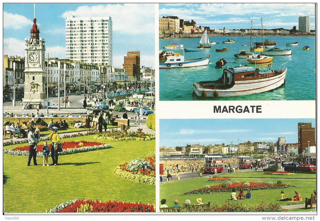 Margate - Horloge, Bateaux, Bus A Impériale - Margate