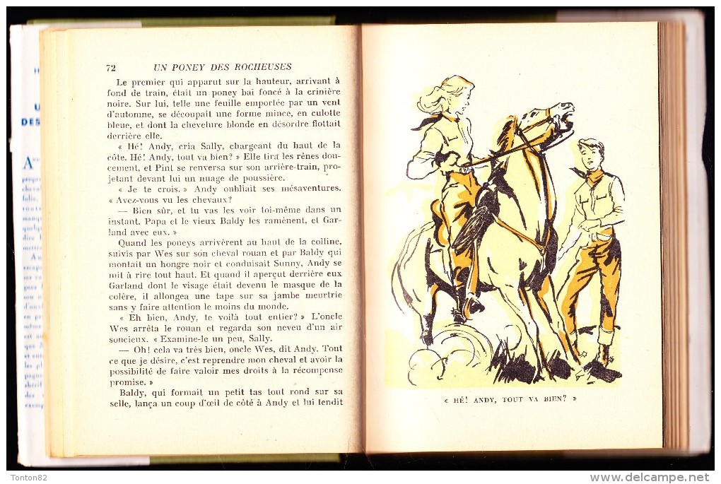 Henry V. Larom - Un Poney Des Rocheuses  - Bibliothèque Verte - ( 1952 ) . - Bibliotheque Verte