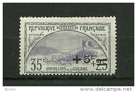 FRANCE  1922    N° 166    Au Profit Des Orphelins De La Guerre (timbre De 1917 Surchargé)    Neuf Avectrace De Charnière - Nuevos