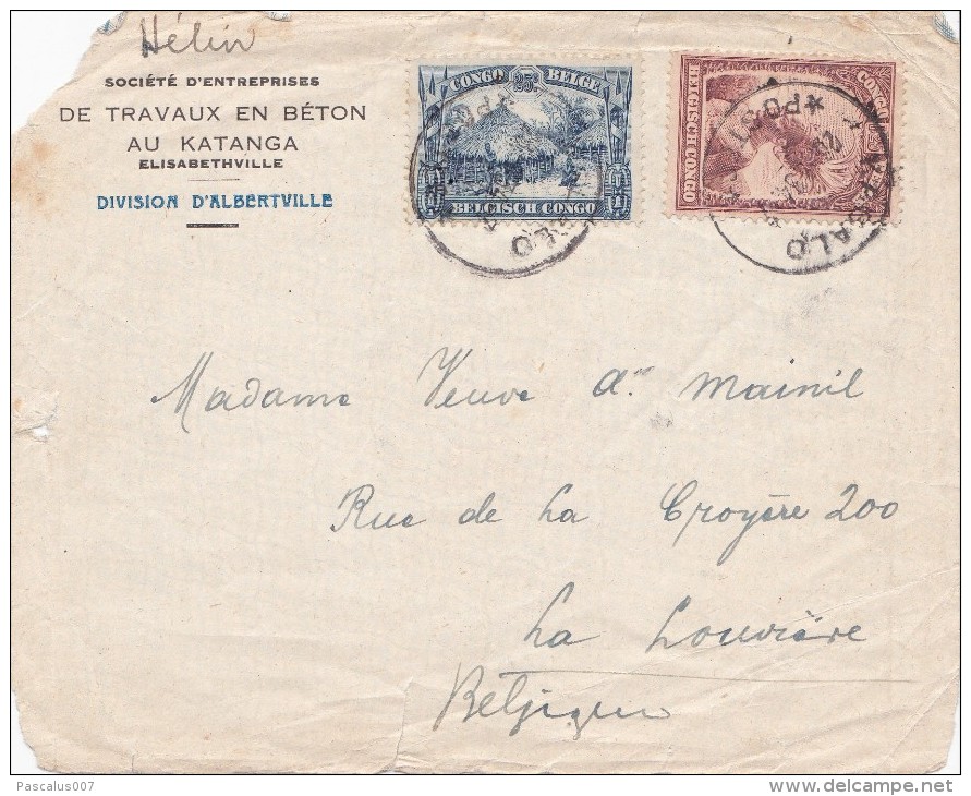 A27 - Cob 171 Et 177 Du Congo Old Front Of Cover To Belgium 1934 Kabalo - Briefe U. Dokumente