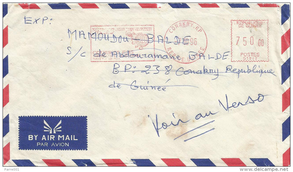 Guinee Guinea 1996 Conakry RP Meter Franking Satas Post Office Stamp G1842 EMA Cover - Guinee (1958-...)