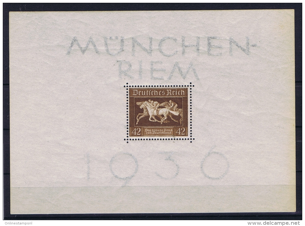 Deutsche Reich: Mi Block 4 X Stamp Is MNH/**, Border Is Hinged. MH/* - Blocks & Kleinbögen