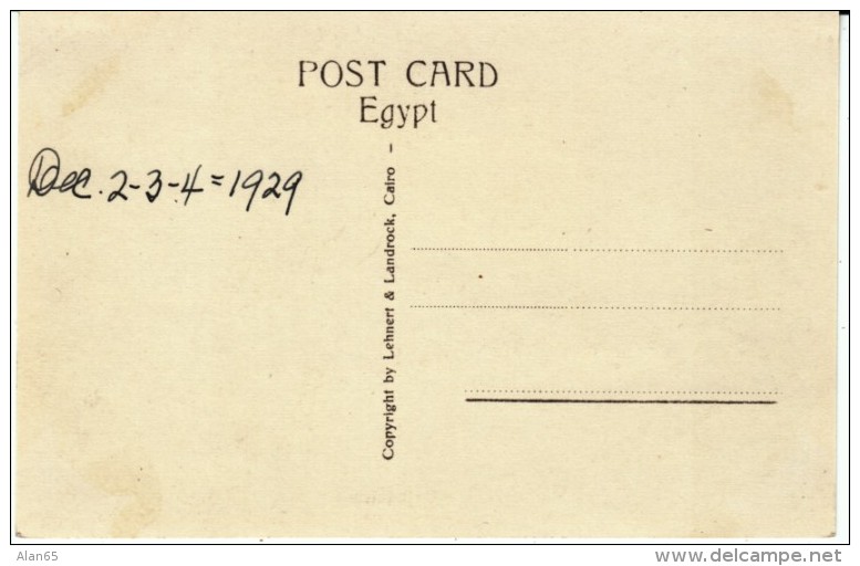 Cairo Egypt, Avenue Fouad I Street Scene, Street Car, Posters On Kiosk, C1920s Vintage Real Photo Postcard - Cairo