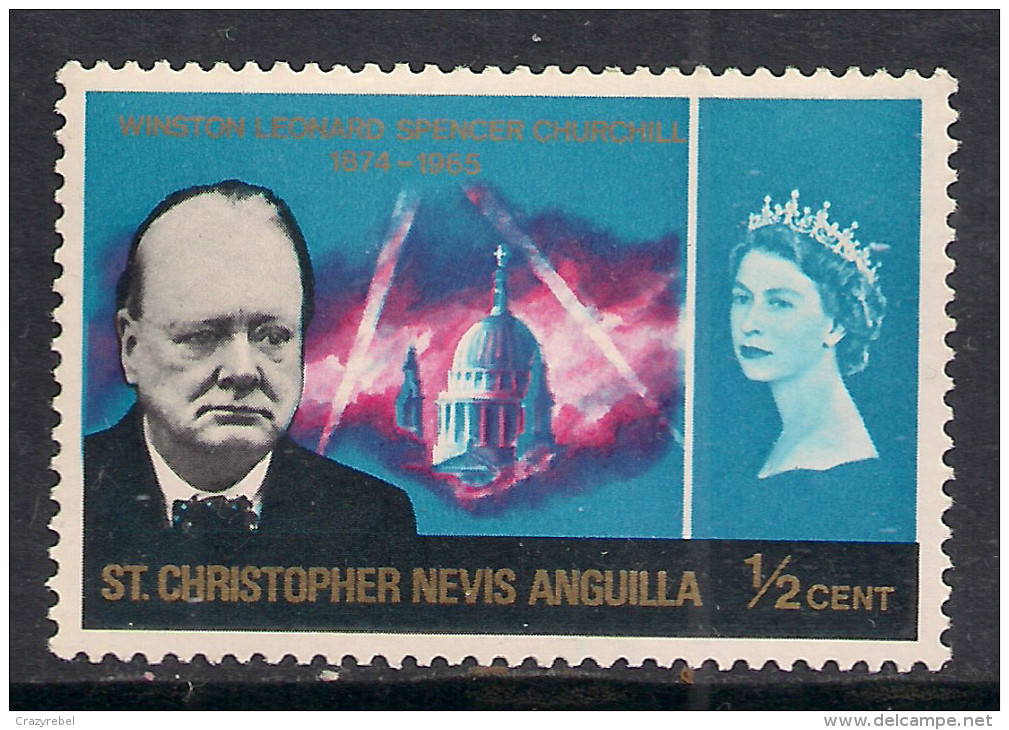 ST CHRISTOPHER NEVIS ANGUILLA 1966 1/2ct CHURCHILL MM (J565) - San Cristóbal Y Nieves - Anguilla (...-1980)