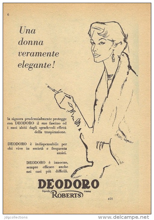 # DEODORO MANETTI & ROBERTS Florence 1950s Advert Pubblicità Publicitè Reklame Firenze Deodorant Desodorant Cosmetics - Zonder Classificatie