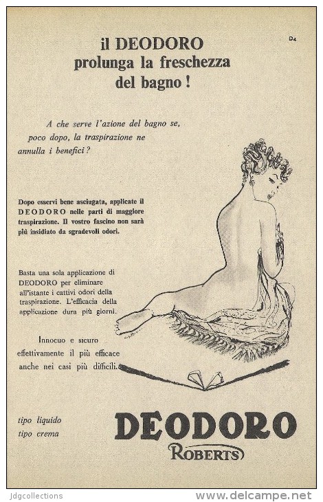 # DEODORO MANETTI & ROBERTS Florence 1950s Advert Pubblicità Publicitè Reklame Firenze Deodorant Desodorant Cosmetics - Unclassified