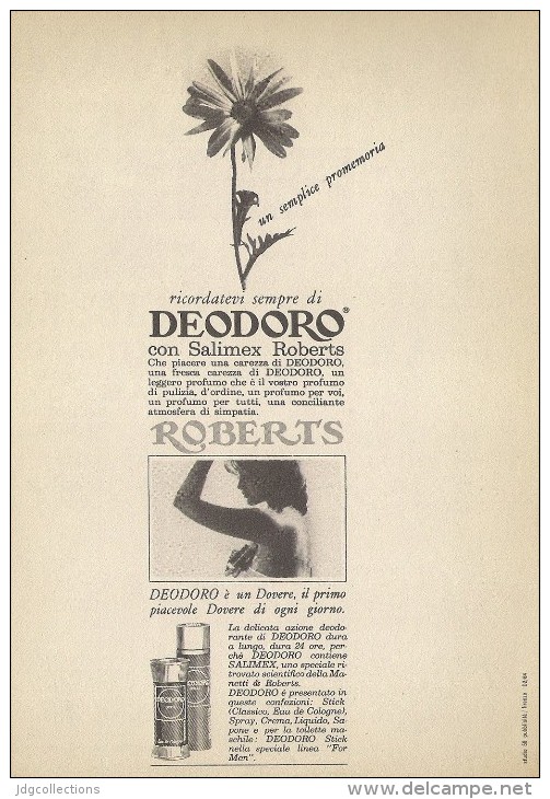 # DEODORO MANETTI & ROBERTS Florence 1950s Advert Pubblicità Publicitè Reklame Firenze Deodorant Desodorant Cosmetics - Non Classificati