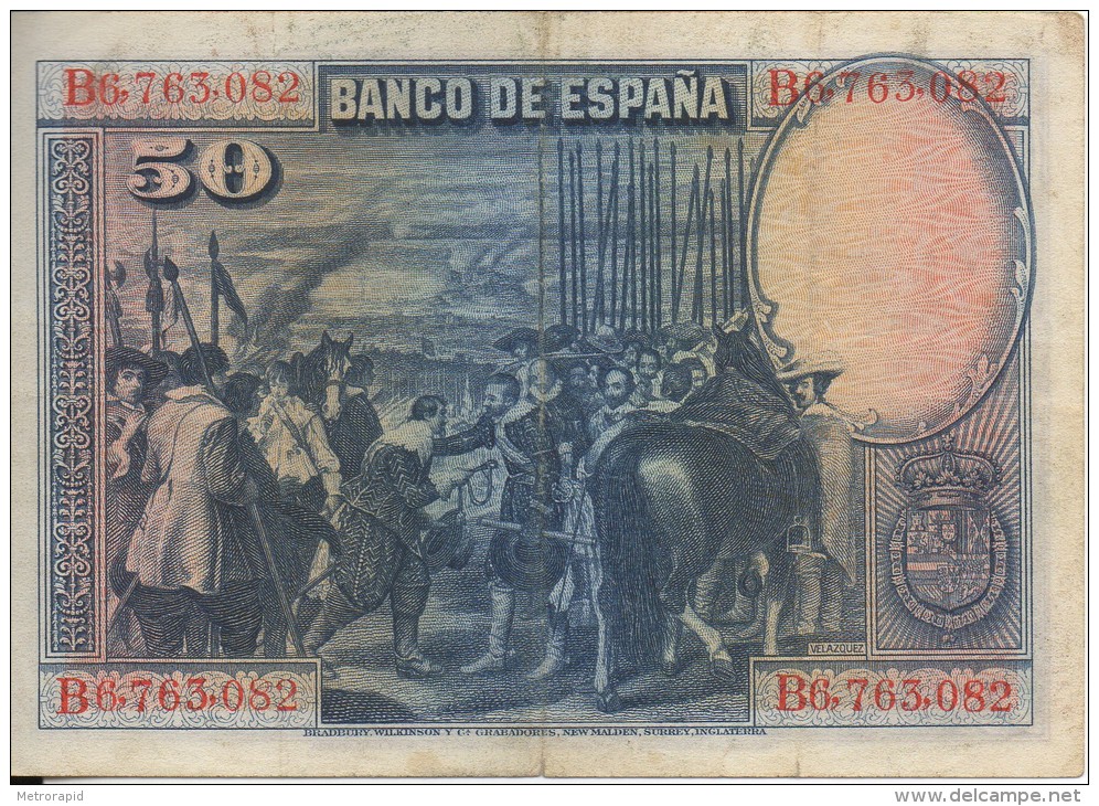 ESPAÑA BILLETES LOTE 01 CINCUENTA PESETAS QUEVEDO CIRCULADO CON DOBLECES - 50 Pesetas