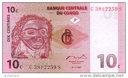 CONGO 10c  Daté Du 01-11-1997    Pick 82 A     *****  BILLET  NEUF ***** - República Del Congo (Congo Brazzaville)