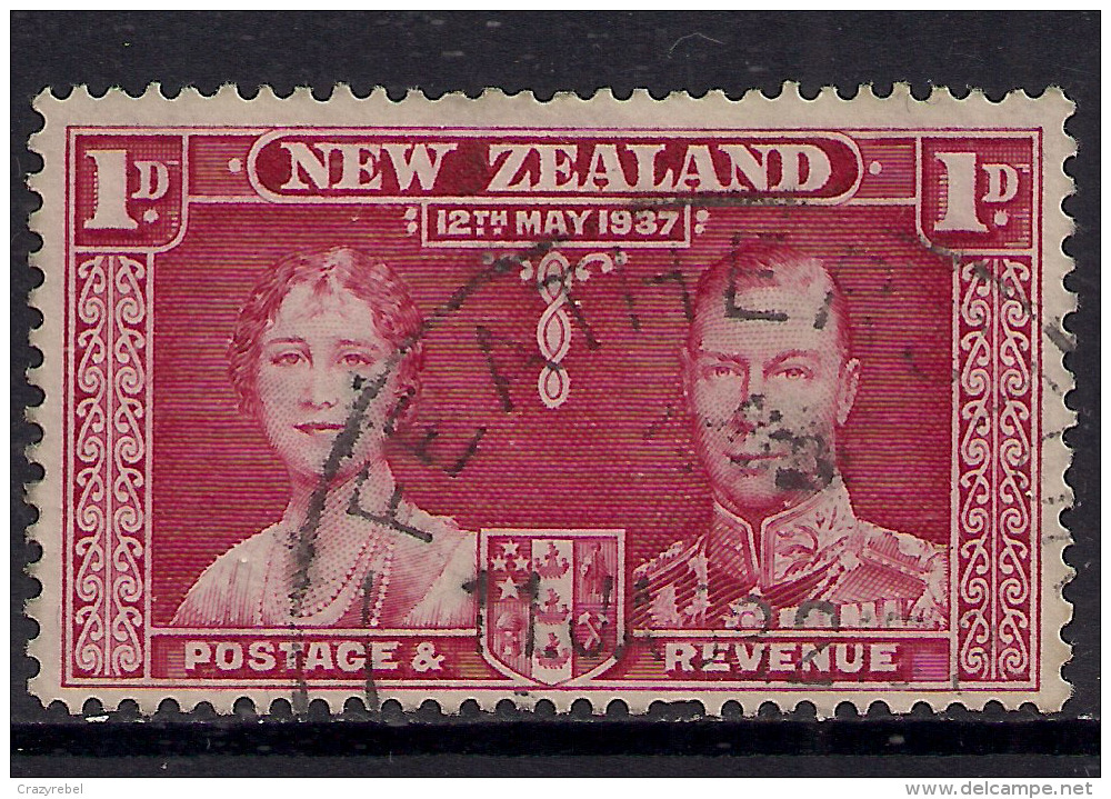 NEW ZEALAND 1937 KGV1 1d CORONATION USED STAMP SG 599. ( T781 ) - Oblitérés