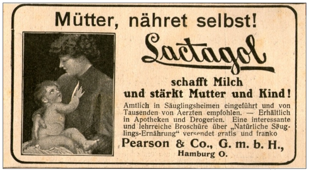Original-Werbung / Inserat / Anzeige 1909 LACTAGOL-MÜTTER NÄHRET SELBST! - Ca. 45 X 90 Mm - Werbung