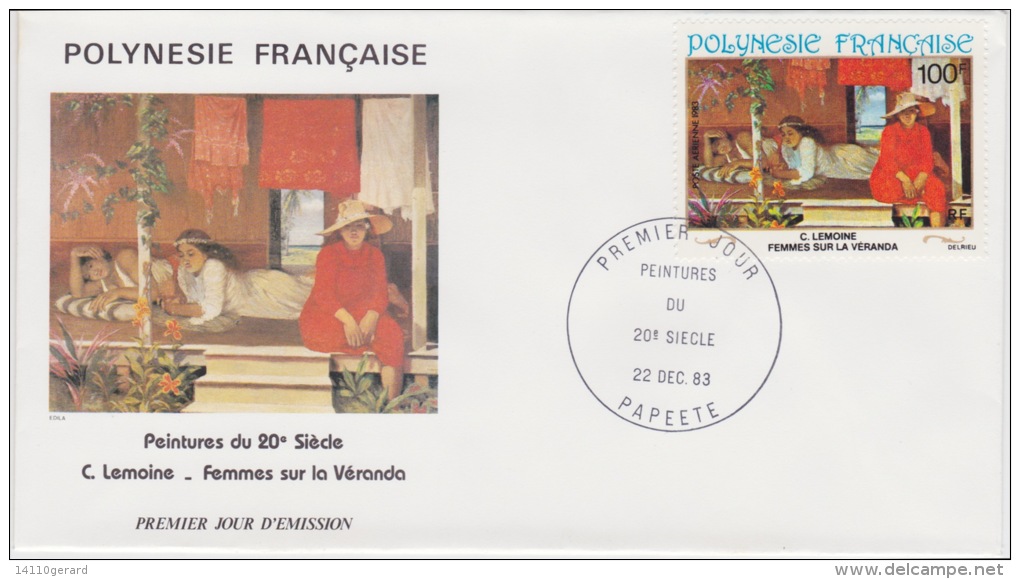 POLYNÉSIE FRANÇAISE  1ER JOUR  Peintures Du 20e Siecle  22 Decembre 1983 - Brieven En Documenten