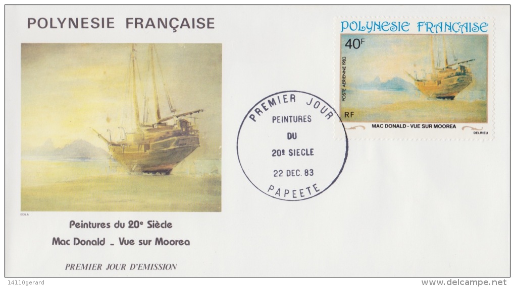 POLYNÉSIE FRANÇAISE  1ER JOUR  Peintures Du 20e Siecle  22 Decembre 1983 - Storia Postale