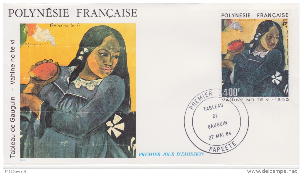 POLYNÉSIE FRANÇAISE  1ER JOUR  Tableau De GAUGUIN  27 MAI 1984 - Briefe U. Dokumente