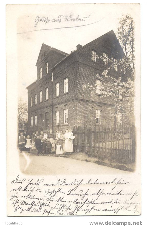 VIELAU Mehr Familien Haus Einwohner Davor Kr Zwickau Private Fotkarte 1913 Gelaufen - Zwickau