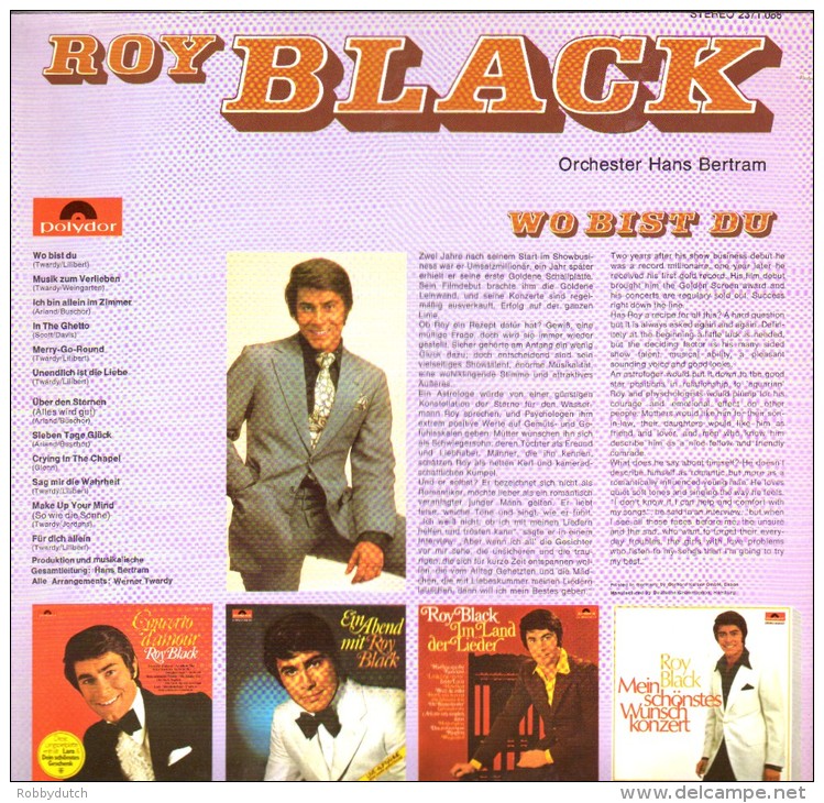 * LP *  ROY BLACK - WO BIST DU (non-smiling Cover)(Germany 1971 EX!!!) - Other - German Music