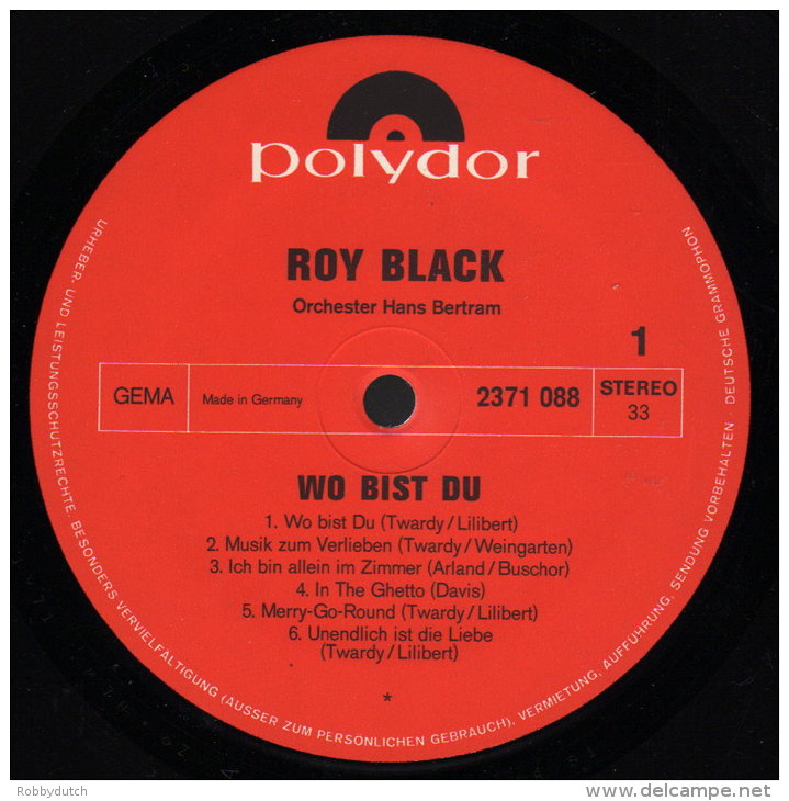 * LP *  ROY BLACK - WO BIST DU (non-smiling Cover)(Germany 1971 EX!!!) - Andere - Duitstalig