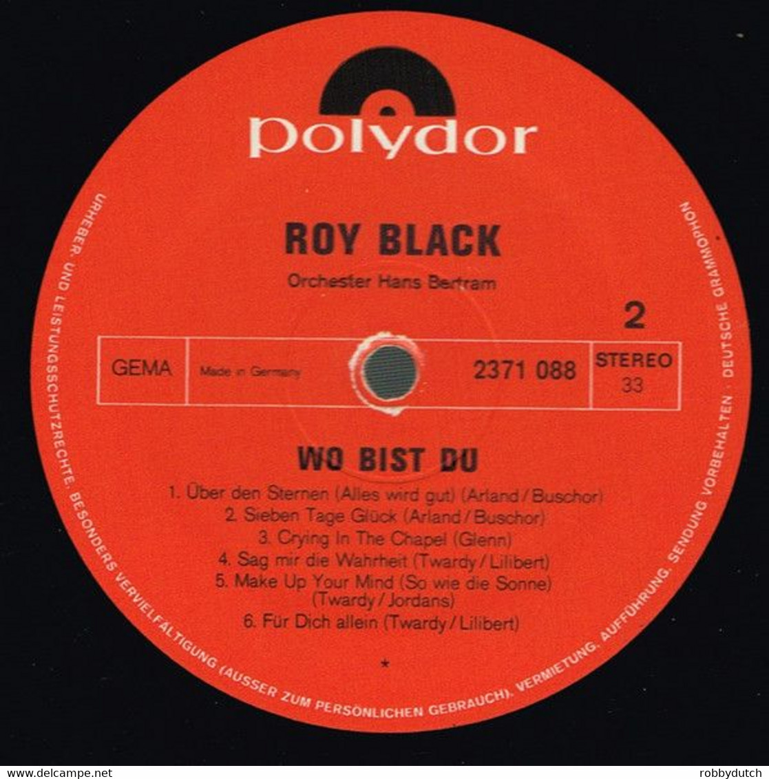 * LP *  ROY BLACK - WO BIST DU (non-smiling Cover)(Germany 1971 EX!!!) - Other - German Music