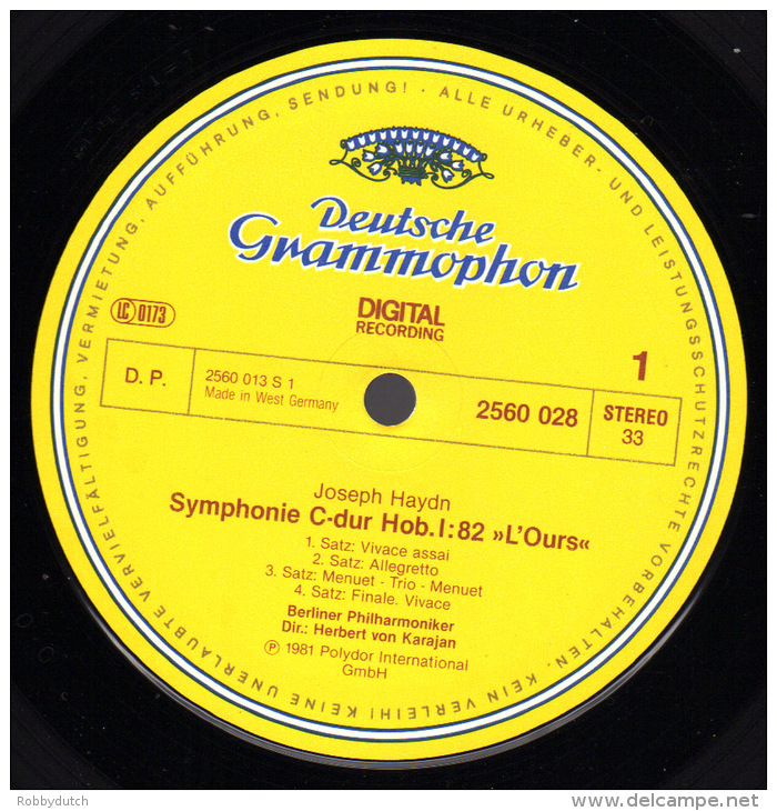* LP *  HAYDN: SYMPHONIEN Nr. 82 &amp; 85 - KARAJAN / BERLINER PHILHARMONIKER (Digital Rec. EX!!!) - Klassiekers