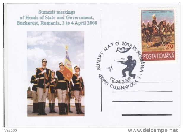 NATO SUMMIT IN BUCHAREST, SOLDIERS, SPECIAL POSTCARD, 2008, ROMANIA - OTAN