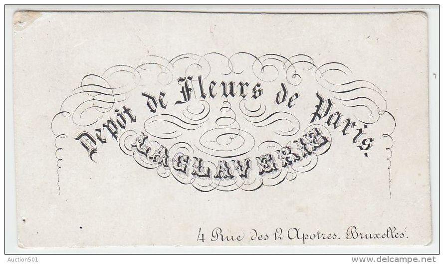 20237Mg Carte Porcelaine LAGLAVERIE - DEPOT De FLEURS De PARIS - Rue Des 12 Apotres 4 - Bruxelles - 8.4x4.7c - Cartes De Visite