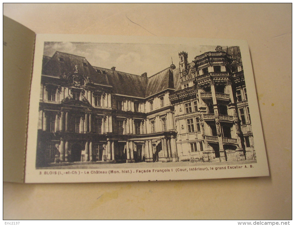 CARNET DE 20 CARTES LES CHATEAUX DE LA LOIRE.BLOIS.CHENONCEAUX.CHAUMONT.CHAMBORD.LANGEAIS..AZAY.LOCHES.MONTRESOR........ - 5 - 99 Cartes