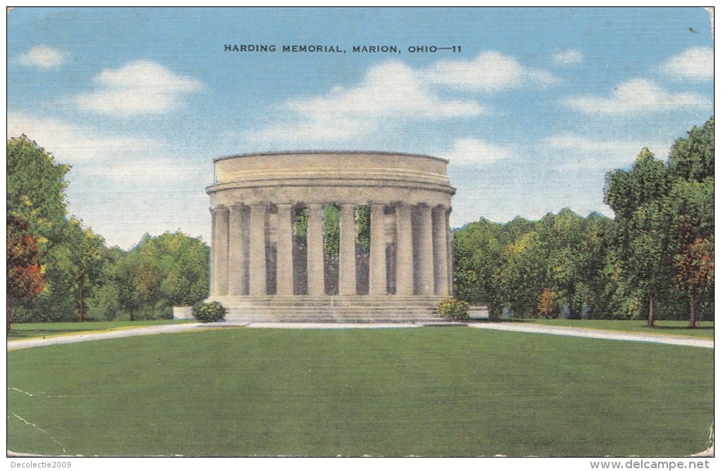 BT17024 Ohio Marion Harding Memorial SUA Scan Front/back Image - Andere & Zonder Classificatie