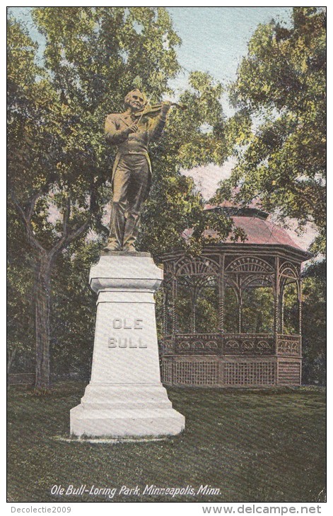 BT17026 Ole Bull Loring Park Minneapolis Minn   Scan Front/back Image - Minneapolis