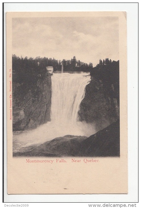 BT17190 Montmorency Falls Near Quebec  Canada Scan Front/back Image - Québec – Les Portes