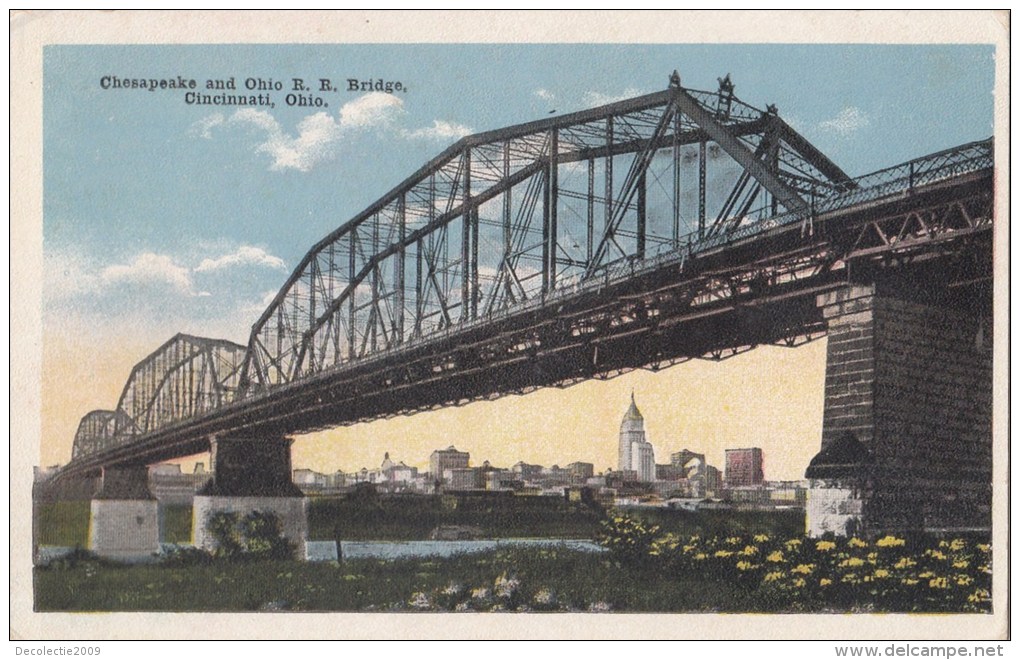 BT17247 Ohio Chesapeake And Ohio Bridge Cincinnati  USA Scan Front/back Image - Cincinnati