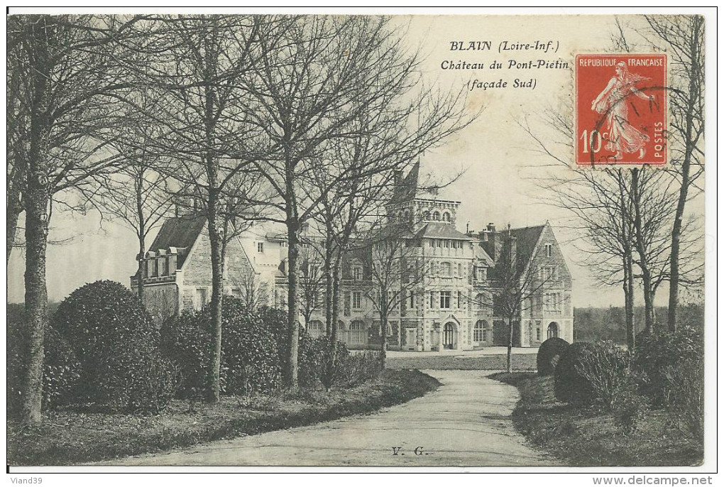 Blain - Château Du Pont-Piétin   Coté Sud - 1910 - Blain