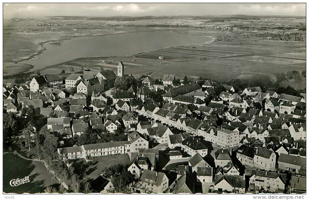 Allemagne - Germany - Bade Wurtemberg - Buchau Am Federsee Luftaufnahme - Semi Moderne Petit Format - état - Bad Buchau