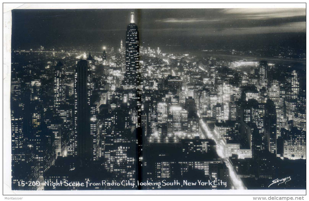 NEW YORK. Night Scene From RADIO CITY. Posted For UDINE (Italy) 1954. - Manhattan