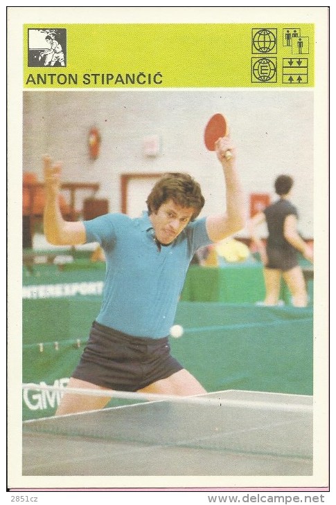 SPORT CARD No 209 - Anton Stipan&#269;i&#263;, Yugoslavia, 1981., Svijet Sporta, 10 X 15 Cm - Table Tennis