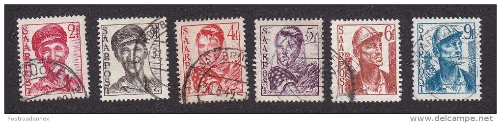 Saar, Scott #191-196, Used, People Of Saar, Issued 1948 - Andere & Zonder Classificatie