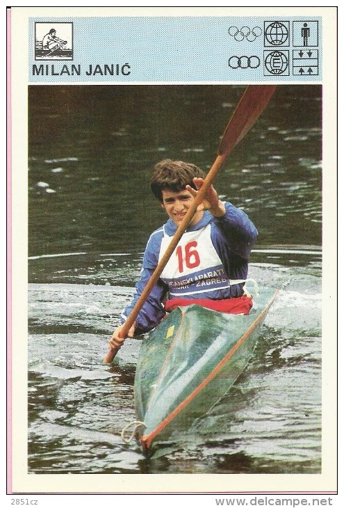 SPORT CARD No 110 - Kayak - Milan Jani&#263;, Yugoslavia, 1981., Svijet Sporta, 10 X 15 Cm - Aviron