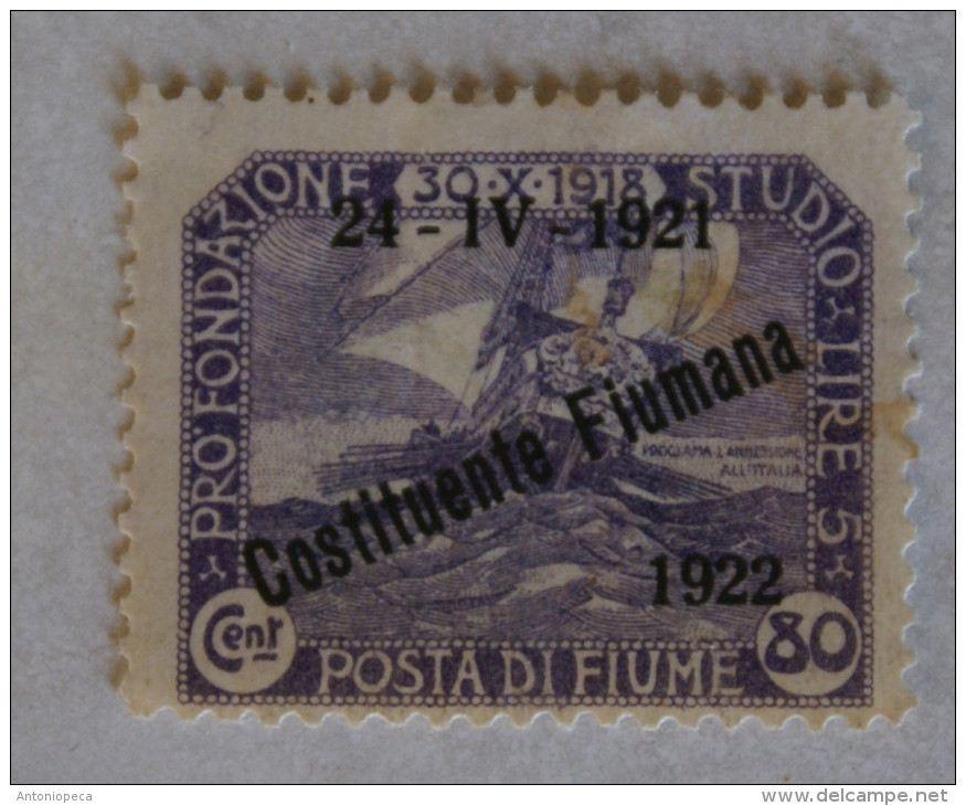 ITALIA REGNO - 1922 FIUME MH* - Fiume & Kupa